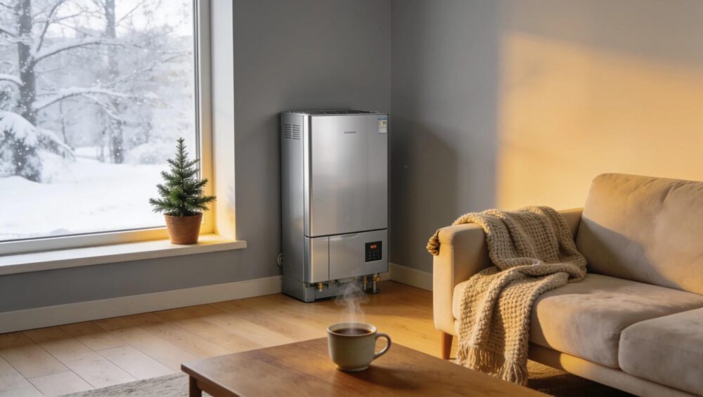 Modern heating system in a cozy living room promoting comfort and efficiency